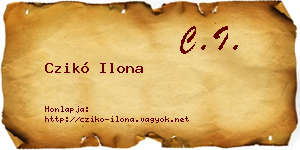 Czikó Ilona névjegykártya